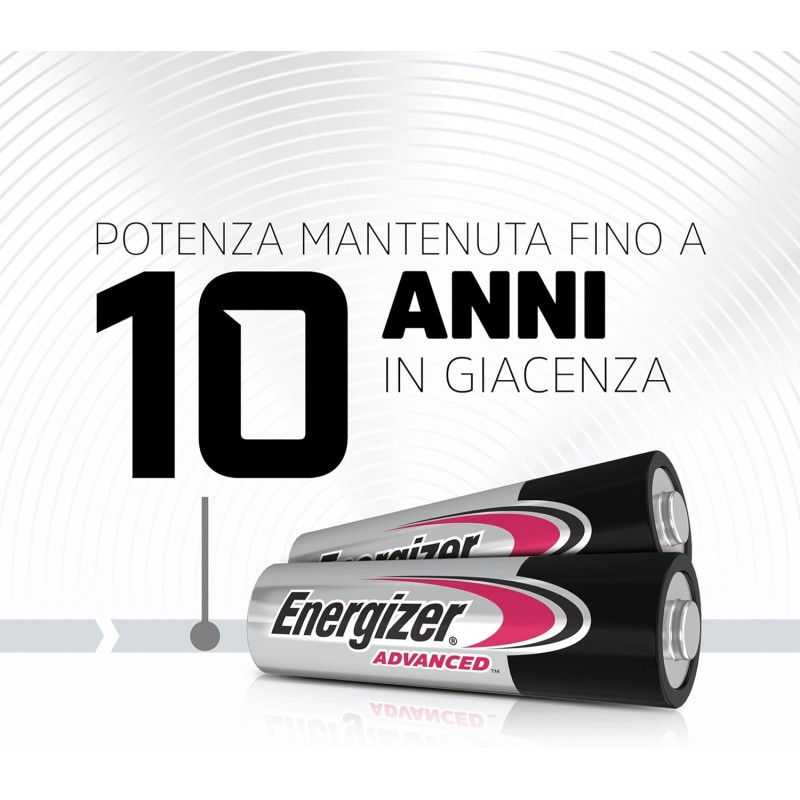Energizer Advanced - Pile AA (pacco da 12) - Batterie Alcaline 1,5 V - Potenza Che Dura 100% Di Extra Durata - Made in EU - 0% imballaggio privo di plastica [Esclusiva Amazon]