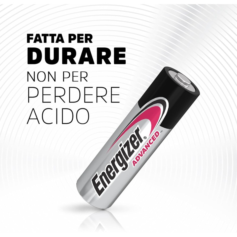Energizer Advanced - Pile AA (pacco da 12) - Batterie Alcaline 1,5 V - Potenza Che Dura 100% Di Extra Durata - Made in EU - 0% imballaggio privo di plastica [Esclusiva Amazon]