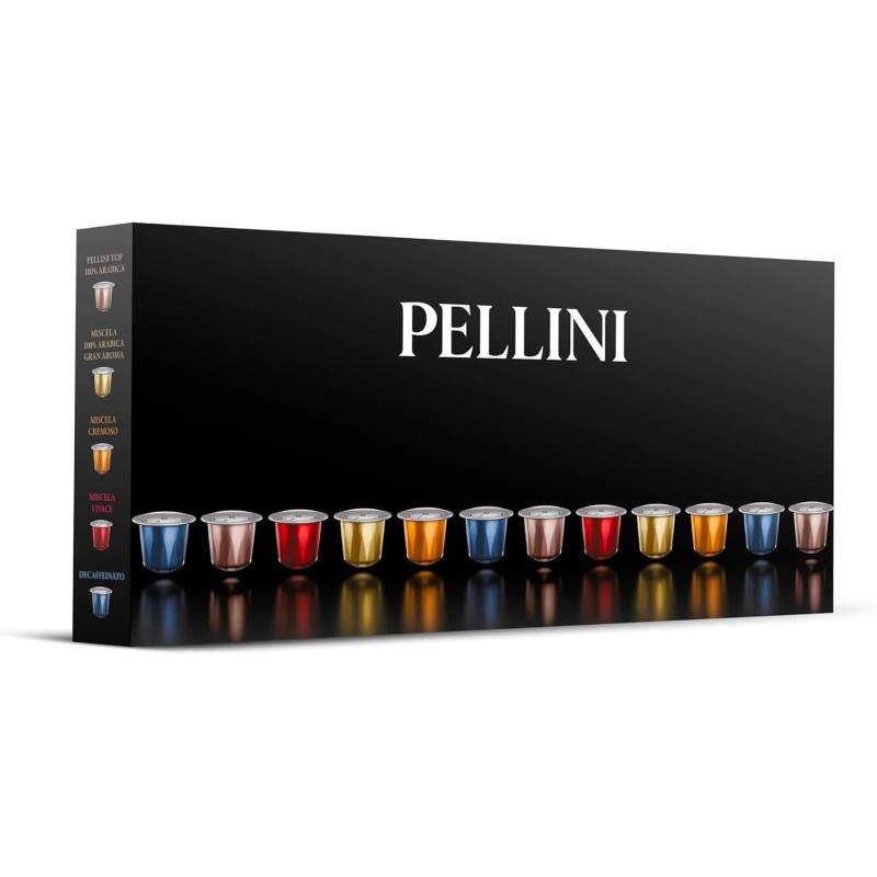 Pellini capsule di caffè in alluminio, confezione regalo da 5x10 capsule multigusto Pellini capsule di caffè in alluminio, confezione regalo da 5x10 capsule multigusto