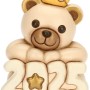 THUN, Teddy Buon Anno 2025 in Ceramica di Alta Qualità, Versione Champagne, Collezione Natale, Statuine da Collezione, Idea Regalo per Natale, 6,5 x 6,8 x 7,8 cm