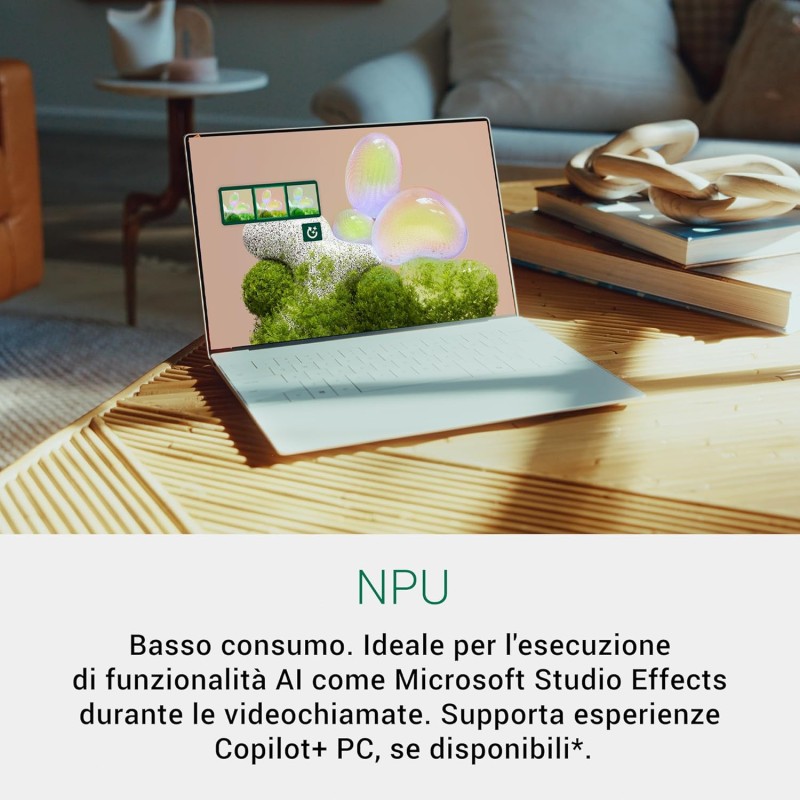 Dell XPS 13 (9350) Laptop Copilot+ Display 13,4" FHD+ 120 Hz, Intel Core Ultra 7 Series 2- Intel Evo Edition, 32GB RAM, 1TB SSD, Grafica Intel Arc, Windows 11 Home, Tastiera Italiana - Platino