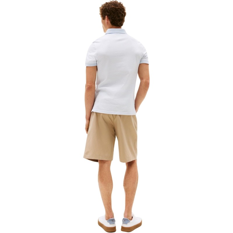 Tommy Hilfiger Uomo Maglietta Polo Maniche Corte 1985 Slim Fit - L Blu (Breezy Blue/White) Tommy Hilfiger Uomo Maglietta Polo Maniche Corte 1985 Slim Fit - L Blu (Breezy Blue/White)