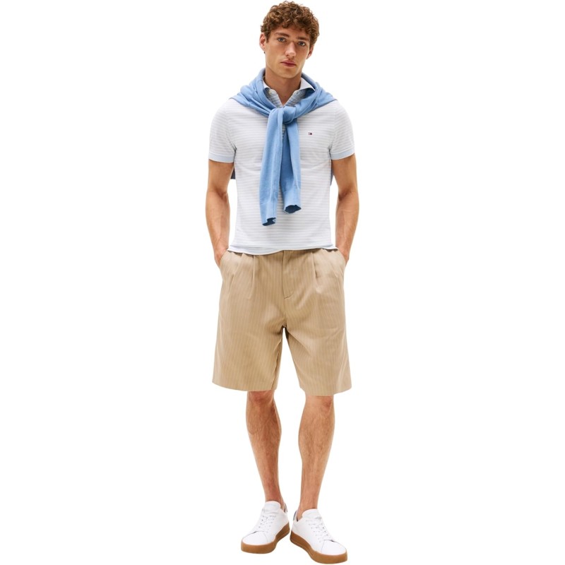 Tommy Hilfiger Uomo Maglietta Polo Maniche Corte 1985 Slim Fit - L Blu (Breezy Blue/White) Tommy Hilfiger Uomo Maglietta Polo Maniche Corte 1985 Slim Fit - L Blu (Breezy Blue/White)