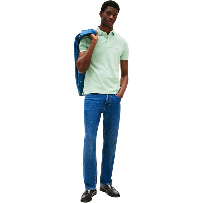 Tommy Hilfiger Uomo Maglietta Polo Maniche Corte 1985 Slim Fit - XS Verde (Mint Gel Heather) Tommy Hilfiger Uomo Maglietta Polo Maniche Corte 1985 Slim Fit - XS Verde (Mint Gel Heather)