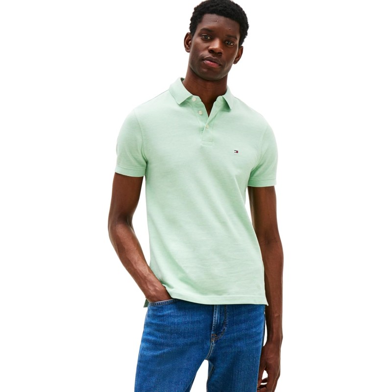 Tommy Hilfiger Uomo Maglietta Polo Maniche Corte 1985 Slim Fit - XS Verde (Mint Gel Heather) Tommy Hilfiger Uomo Maglietta Polo Maniche Corte 1985 Slim Fit - XS Verde (Mint Gel Heather)