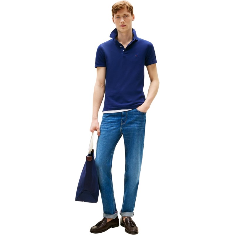 Tommy Hilfiger Uomo Maglietta Polo Maniche Corte 1985 Slim Fit - XS Blu (Preppy Navy) Tommy Hilfiger Uomo Maglietta Polo Maniche Corte 1985 Slim Fit - XS Blu (Preppy Navy)