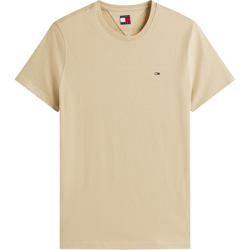 Tommy Jeans Uomo T-Shirt Maniche Corte Tjm Original Slim - 3XL Plus Khaki (Silt)