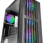 MARSGAMING MC-VAULT, Case Gaming ATX, 4x Ventole ARGB 120mm, Pannello Frontale Mesh con Design Verticale, Finestra Laterale Vetro Temperato, 3x Slot PCI Verticali, Semitorre PC Professionale, Nero