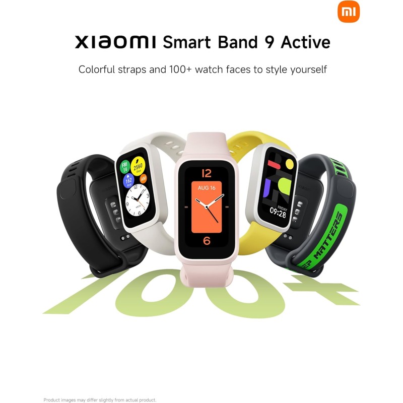 XIAOMI Smart Band 9 Active, Schermo TFT 1.47", Monitoraggio Salute: SpO2, Frequenza Cardiaca, Sonno e Stress, 50 modalità sportive, Resistenza Acqua 5 ATM, Durata Batteria 18 giorni, Nero - Nero