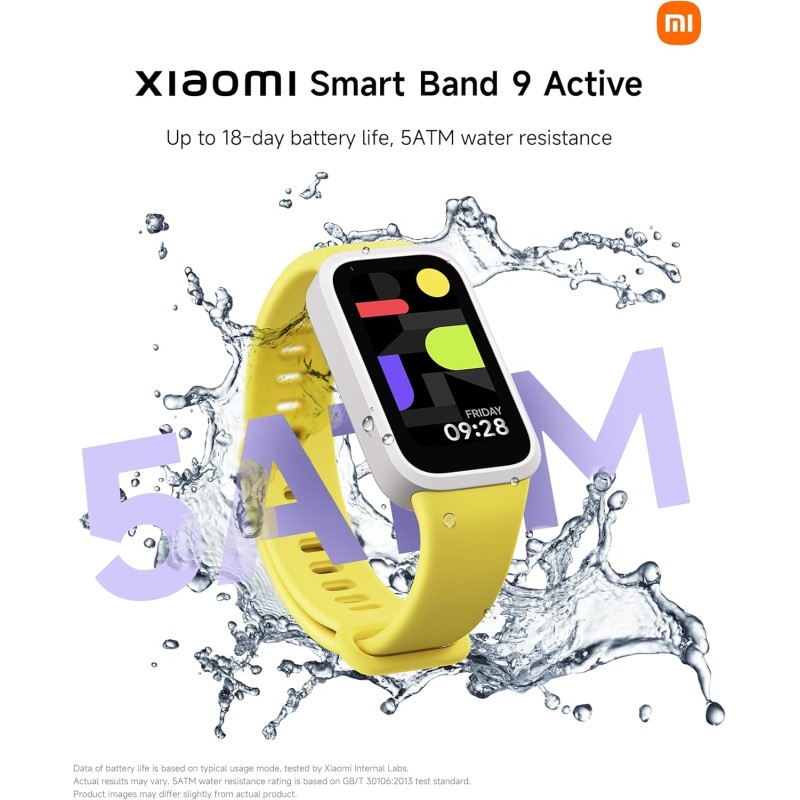 XIAOMI Smart Band 9 Active, Schermo TFT 1.47", Monitoraggio Salute: SpO2, Frequenza Cardiaca, Sonno e Stress, 50 modalità sportive, Resistenza Acqua 5 ATM, Durata Batteria 18 giorni, Nero - Nero