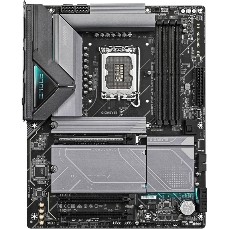 GIGABYTE Scheda madre Z890 EAGLE WIFI7 - Supporta CPU Intel Core Ultra (Serie 2), 14+1+2 fasi VRM, fino a 8800MHz DDR5 (OC), 1xPCIe 5.0 + 3xPCIe 4.0, Wi-Fi 7, LAN 2.5GbE, Thunderbolt 4