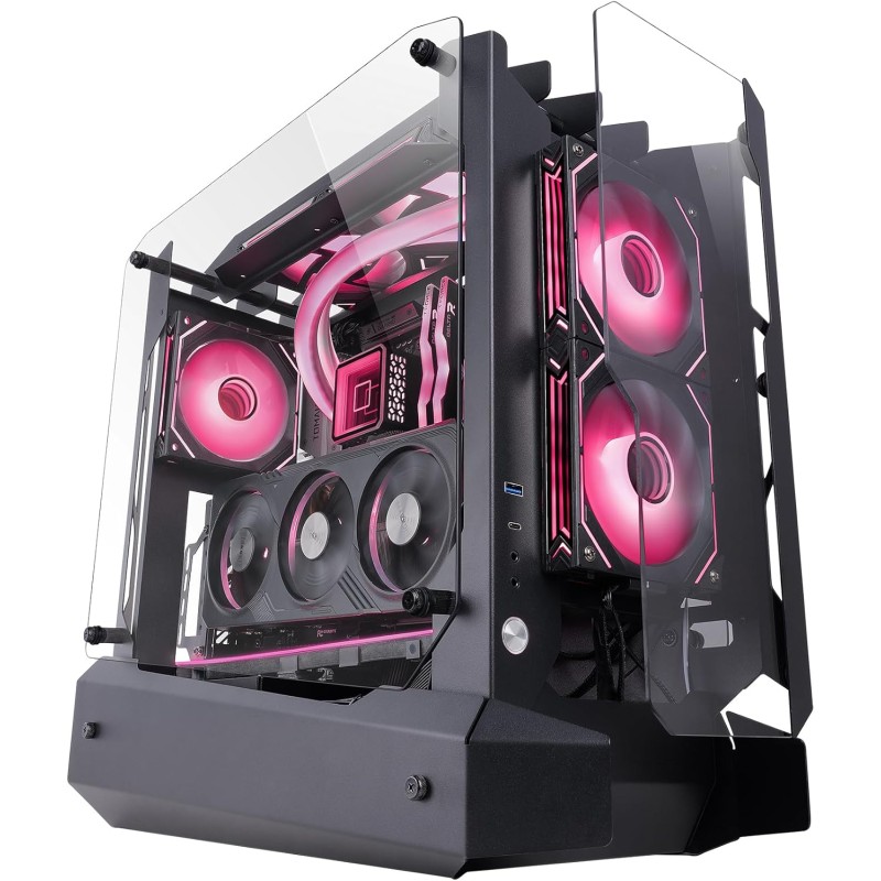 MARSGAMING MC-EDGE, Case Gaming ATX, Design Open Air, Triplo Pannello Vetro Temperato, Semitorre PC Supporto Raffreddamento a Liquido 240mm, Sistema Gestione Cavi Interno, USB-C e USB 3.0, Nero MARSGAMING MC-EDGE, Case Gaming ATX, Design Open Air, Triplo Pannello Vetro Temperato, Semitorre PC Supporto Raffreddamento a Liquido 240mm, Sistema Gestione Cavi Interno, USB-C e USB 3.0, Nero