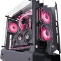 MARSGAMING MC-EDGE, Case Gaming ATX, Design Open Air, Triplo Pannello Vetro Temperato, Semitorre PC Supporto Raffreddamento a Liquido 240mm, Sistema Gestione Cavi Interno, USB-C e USB 3.0, Nero