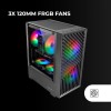 MARSGAMING MC-VORTEX, Case Gaming MicroATX, Frontale Mesh Geometrico, Finestra Laterale in Vetro Temperato, 3x Ventole FRGB Rainbow 120mm, Mini Torre PC Compatta con Design a Doppia Camera, Nero MARSGAMING MC-VORTEX, Case Gaming MicroATX, Frontale Mesh Geometrico, Finestra Laterale in Vetro Temperato, 3x Ventole FRGB Rainbow 120mm, Mini Torre PC Compatta con Design a Doppia Camera, Nero