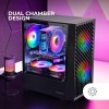 MARSGAMING MC-VORTEX, Case Gaming MicroATX, Frontale Mesh Geometrico, Finestra Laterale in Vetro Temperato, 3x Ventole FRGB Rainbow 120mm, Mini Torre PC Compatta con Design a Doppia Camera, Nero MARSGAMING MC-VORTEX, Case Gaming MicroATX, Frontale Mesh Geometrico, Finestra Laterale in Vetro Temperato, 3x Ventole FRGB Rainbow 120mm, Mini Torre PC Compatta con Design a Doppia Camera, Nero