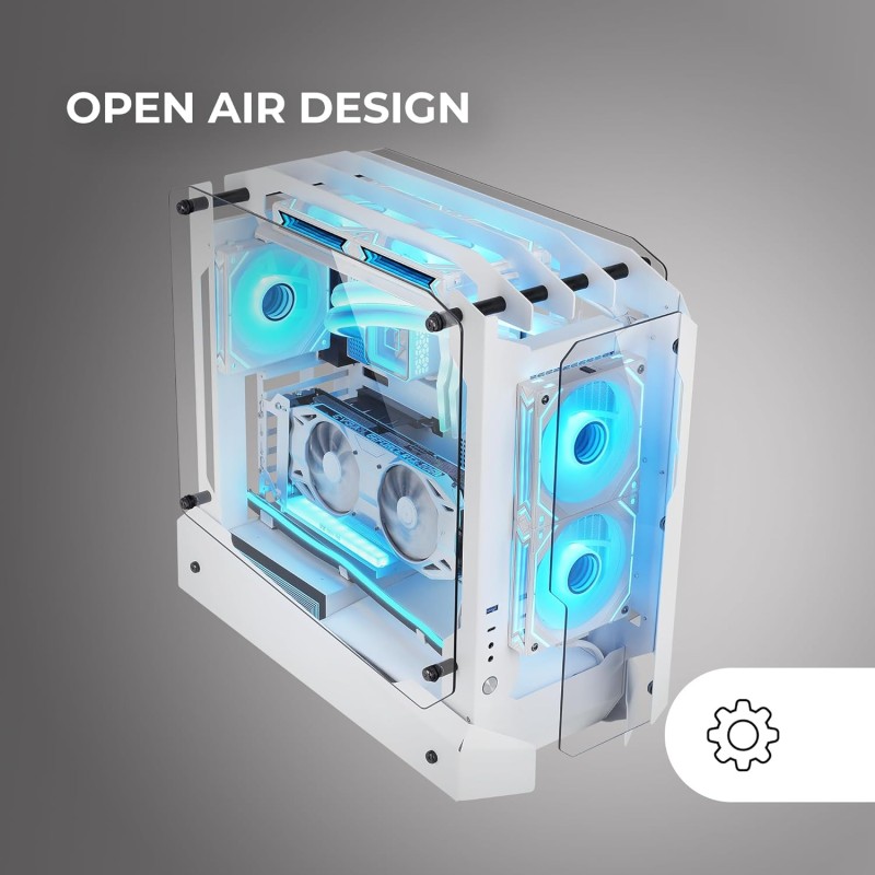 Mars Gaming MC-EDGE, Case Gaming ATX, Design Open Air, Triplo Pannello Vetro Temperato, Semitorre PC Supporto Raffreddamento a Liquido 240mm, Sistema Gestione Cavi Interno, USB-C e USB 3.0, Bianco Mars Gaming MC-EDGE, Case Gaming ATX, Design Open Air, Triplo Pannello Vetro Temperato, Semitorre PC Supporto Raffreddamento a Liquido 240mm, Sistema Gestione Cavi Interno, USB-C e USB 3.0, Bianco