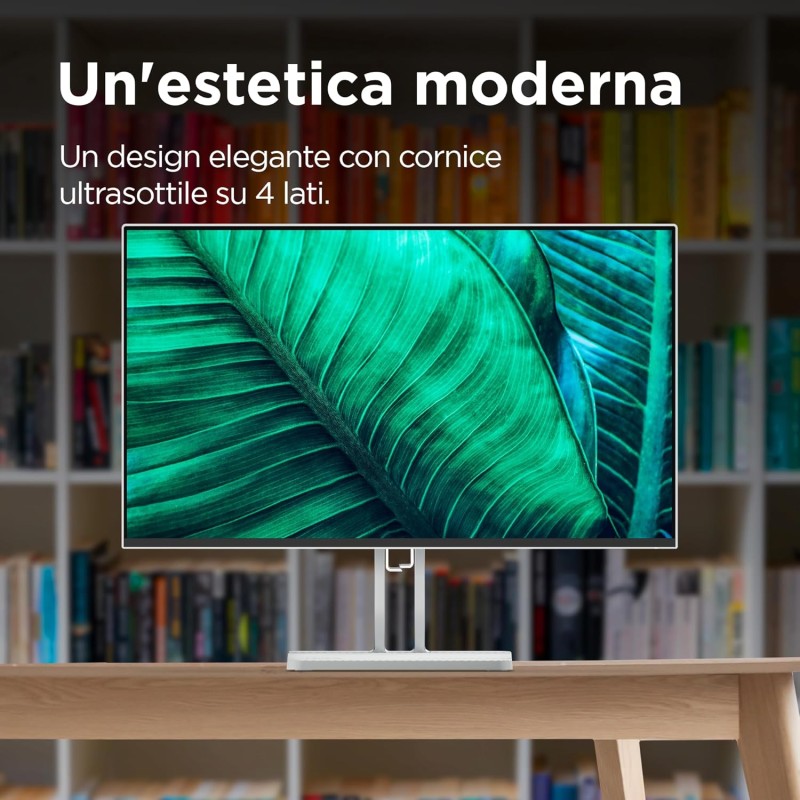 Lenovo L24i-4A Monitor 23.8" FHD (1920x1080), IPS, 1ms, 100Hz, Altoparlanti integrati, Low Blue Light, Bordi Ultrasottili, Regolabile, HDMI e VGA - 24 pollici