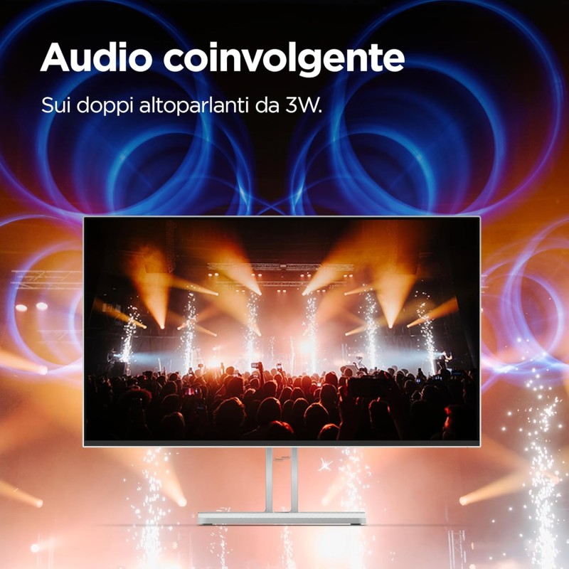 Lenovo L27i-4A Monitor 27" FHD (1920x1080), IPS, 1ms, 100Hz, Altoparlanti integrati, Low Blue Light, Bordi Ultrasottili, Regolabile, HDMI e VGA - 27 pollici