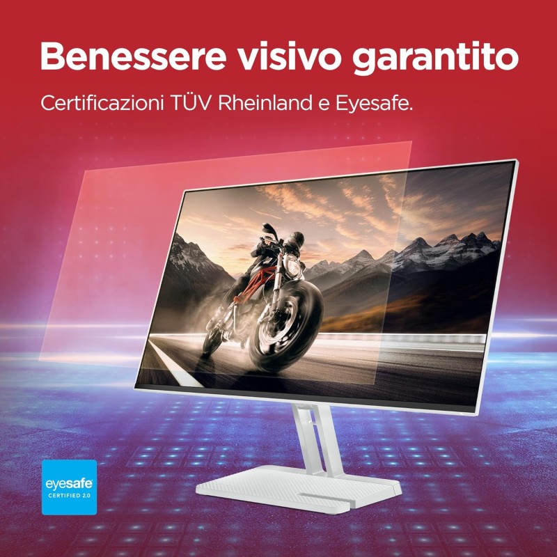 Lenovo L27i-4A Monitor 27" FHD (1920x1080), IPS, 1ms, 100Hz, Altoparlanti integrati, Low Blue Light, Bordi Ultrasottili, Regolabile, HDMI e VGA - 27 pollici