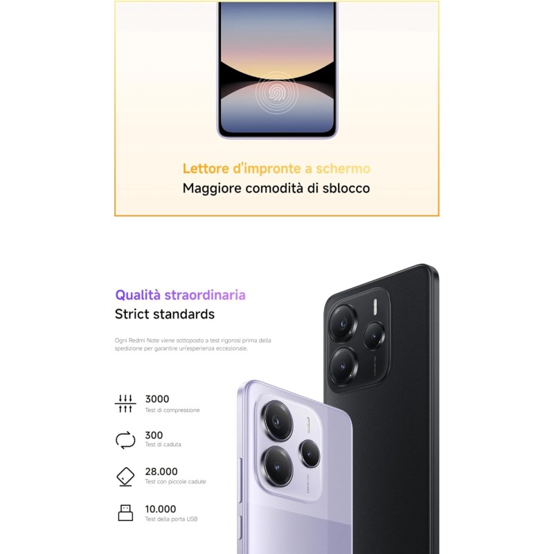 XIAOMI Smartphone Redmi Note 14 5G, 6+128G, Sistema fotografico AI da 108MP, batteria da 5110mAh, display con tecnologia Eye-Care da 120Hz, funzionalità AI (caricabatterie non incluso), Verde - 6+128GB green XIAOMI Smartphone Redmi Note 14 5G, 6+128G, Sistema fotografico AI da 108MP, batteria da 5110mAh, display con tecnologia Eye-Care da 120Hz, funzionalità AI (caricabatterie non incluso), Verde - 6+128GB green