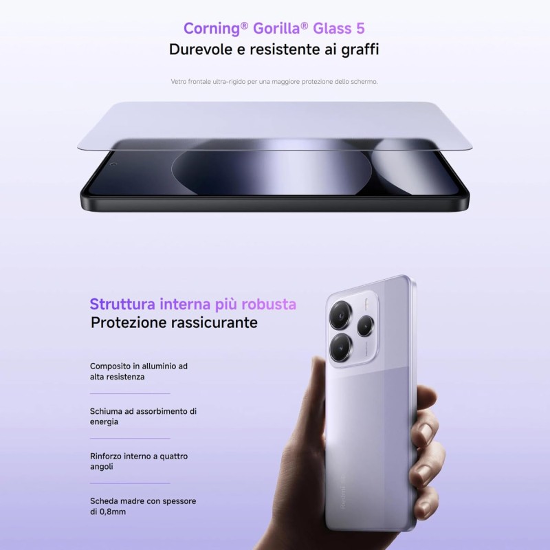 Smartphone Xiaomi Redmi Note 14 5G, 8+256GB, Sistema fotografico AI da 108MP, batteria da 5110mAh, display con tecnologia Eye-Care da 120Hz, funzionalità AI (caricabatterie non incluso), Verde - 8+256GB green Smartphone Xiaomi Redmi Note 14 5G, 8+256GB, Sistema fotografico AI da 108MP, batteria da 5110mAh, display con tecnologia Eye-Care da 120Hz, funzionalità AI (caricabatterie non incluso), Verde - 8+256GB green