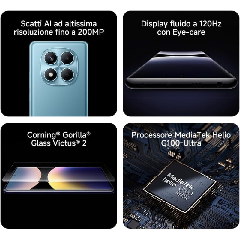 XIAOMI Smartphone Redmi Note 14 Pro, 8+256GB, fotocamera AI da 200MP, batteria da 5500mAh, fotocamera selfie da 32MP, funzionalità AI (caricabatterie non incluso), Nero - 8+256GB black XIAOMI Smartphone Redmi Note 14 Pro, 8+256GB, fotocamera AI da 200MP, batteria da 5500mAh, fotocamera selfie da 32MP, funzionalità AI (caricabatterie non incluso), Nero - 8+256GB black