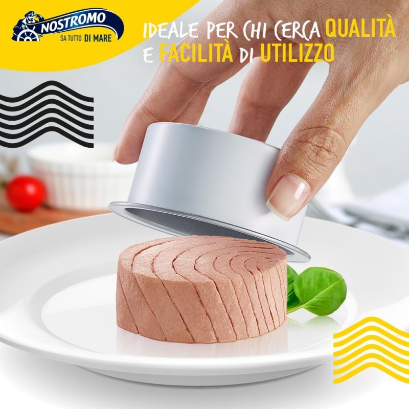 Nostromo - Tonno all'olio di oliva Goccia d'olio Apri Gira Facile, 3 lattine da 65gr. Facile da servire, pronto da gustare. - 65 g (Confezione da 3)