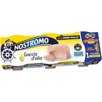 Nostromo - Tonno all'olio di oliva Goccia d'olio Apri Gira Facile, 3 lattine da 65gr. Facile da servire, pronto da gustare. - 65 g (Confezione da 3)