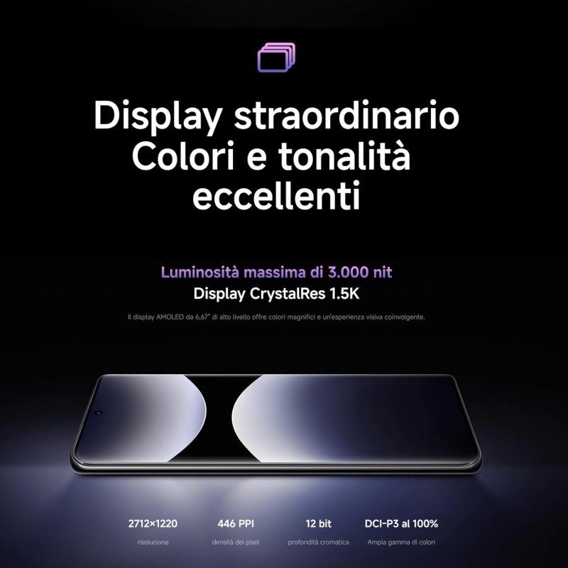 XIAOMI Smartphone Redmi Note 14 Pro 5G, 12+512GB, fotocamera AI da 200MP, IP68, ricarica turbo da 45W con batteria da 5110mAh, funzionalità AI (caricabatterie non incluso), Purple - 12+512GB purple XIAOMI Smartphone Redmi Note 14 Pro 5G, 12+512GB, fotocamera AI da 200MP, IP68, ricarica turbo da 45W con batteria da 5110mAh, funzionalità AI (caricabatterie non incluso), Purple - 12+512GB purple