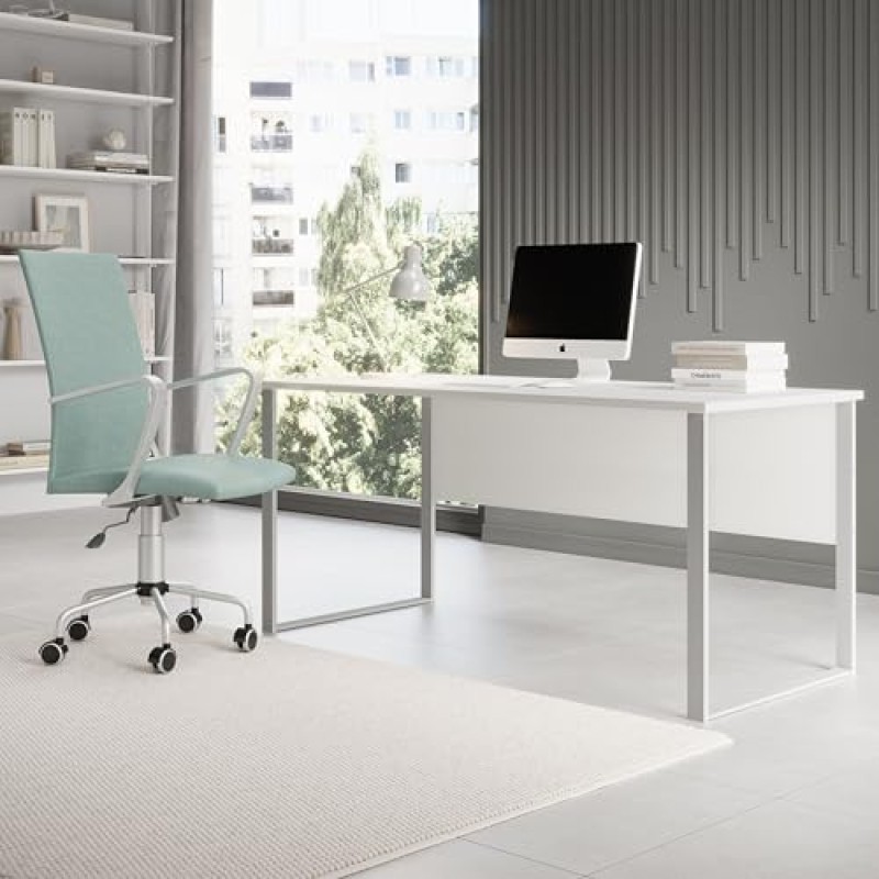 Stella Trading Amanda - Scrivania in bianco – Moderno tavolo da ufficio per computer per il vostro ufficio domestico, 170 x 77 x 73 cm (L x A x P) - Schreibtisch Bianco