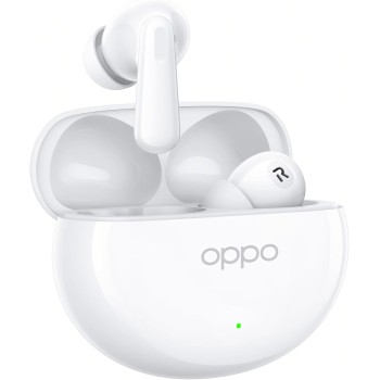 OPPO Enco Air4 Auricolari True Wireless,44h di Autonomia, Driver in Titanio, Bluetooth 5.4, Controlli Touch, Cancellazione del rumore AI, Android e iOS, IP55, [Versione Italiana], Silky White - Bianco