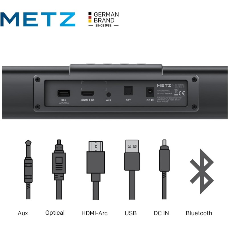 Metz Smart TV, MQE7600Z, 43", QLED, 4K, UHD, HDR 10+, Google TV, Matte Screen, Eye Care, Flicker-Free, Auto Ambient Light Sensor, HDMI, USB, Grigio Soundbar Bluetooth, MSE3001Z Metz Smart TV, MQE7600Z, 43", QLED, 4K, UHD, HDR 10+, Google TV, Matte Screen, Eye Care, Flicker-Free, Auto Ambient Light Sensor, HDMI, USB, Grigio Soundbar Bluetooth, MSE3001Z