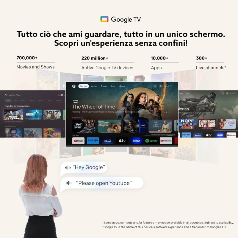 Metz Smart TV, MQE7600Z, 43", QLED, 4K, UHD, HDR 10+, Google TV, Matte Screen, Eye Care, Flicker-Free, Auto Ambient Light Sensor, HDMI, USB, Grigio Soundbar Bluetooth, MSE3001Z Metz Smart TV, MQE7600Z, 43", QLED, 4K, UHD, HDR 10+, Google TV, Matte Screen, Eye Care, Flicker-Free, Auto Ambient Light Sensor, HDMI, USB, Grigio Soundbar Bluetooth, MSE3001Z