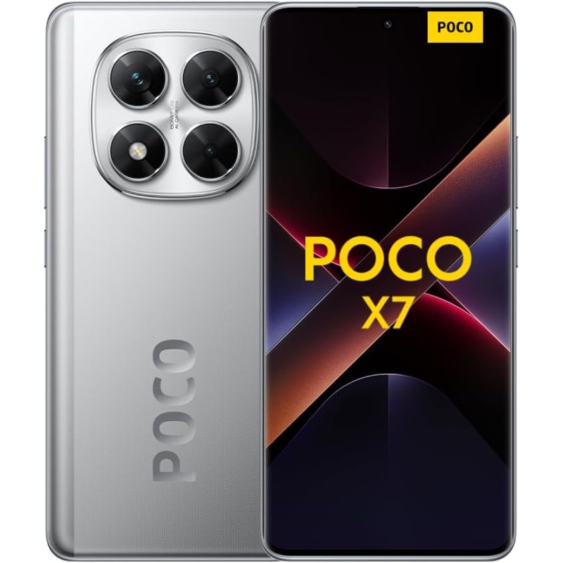 Xiaomi POCO X7 (smartphone), 12+512GB, 50MP camera principale con OIS, batteria da 5.110mAh, IP68 (caricabatterie non incluso), Silver - 12+512GB Argento Xiaomi POCO X7 (smartphone), 12+512GB, 50MP camera principale con OIS, batteria da 5.110mAh, IP68 (caricabatterie non incluso), Silver - 12+512GB Argento