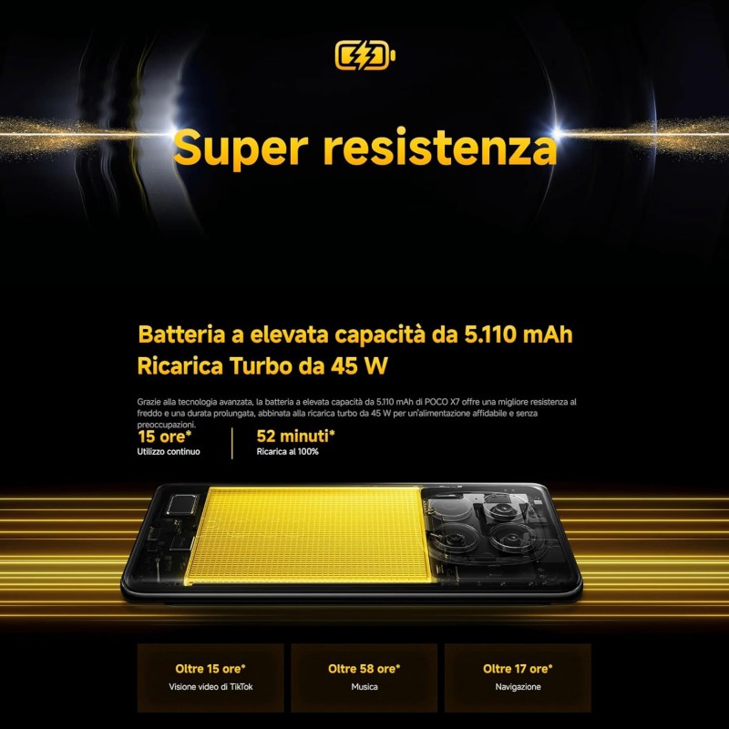 Xiaomi POCO X7 (smartphone), 12+512GB, 50MP camera principale con OIS, batteria da 5.110mAh, IP68 (caricabatterie non incluso), Silver - 12+512GB Argento Xiaomi POCO X7 (smartphone), 12+512GB, 50MP camera principale con OIS, batteria da 5.110mAh, IP68 (caricabatterie non incluso), Silver - 12+512GB Argento