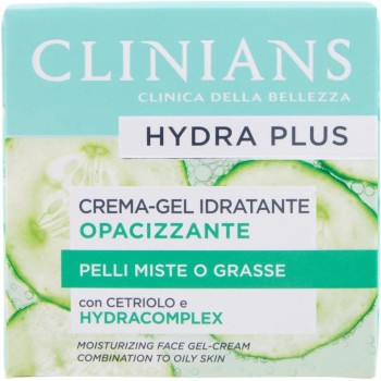 CLINIANS | Hydra Plus Crema Viso Idratante Opacizzante, Dermatologicamente Testato, Made in Italy, 50 ml