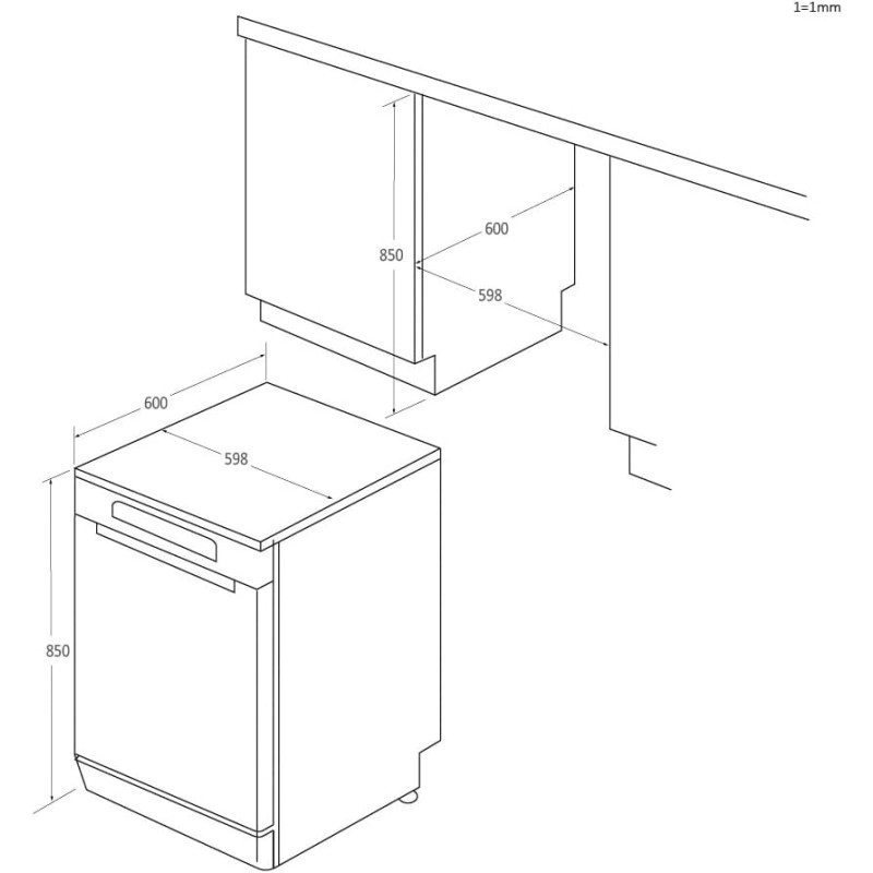 Candy Rapido' Lavastoviglie a Libera Installazione 60 cm, 13 Coperti, 5 Programmi, Partenza Ritardata fino a 9h, Ciclo Rapido 49 Min, Classe C, AxLxP 85x59,7x59,8 cm, Metal - CF 3C7L1S