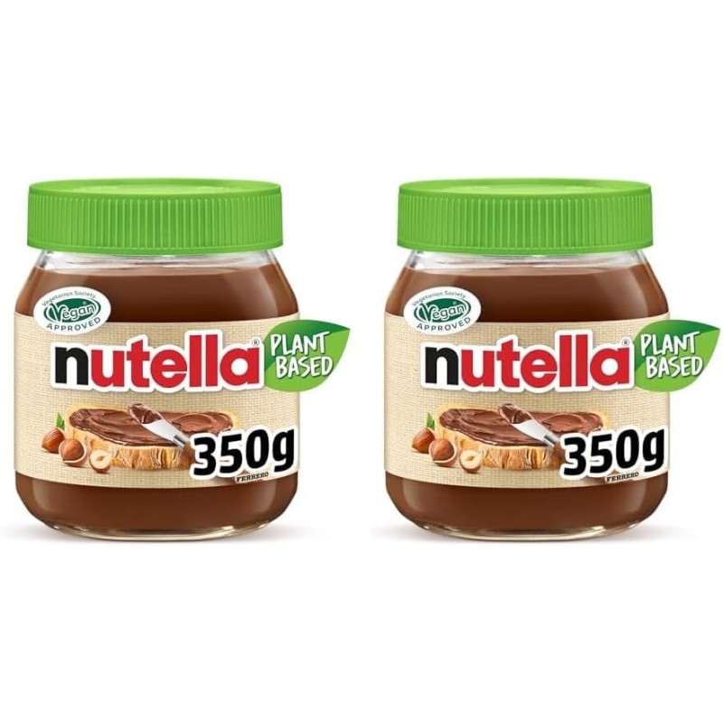 Nutella Plant-Based - Crema Spalmabile alle Nocciole e Cacao, Vegana, Senza Lattosio* e Senza Glutine, Ideale a Colazione per Vegani e Intolleranti al Lattosio, Vasetto da 350 Grammi (Confezione da 2) - Pack of 2