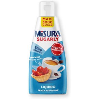 Misura® Sugarly Dolcificante Liquido Zero Calorie, Perfetto per Caffe’ e Dolci, Senza Glutine, Senza Aspartame, Vegano, Confezione Apri e Chiudi, 205ml - 205ml