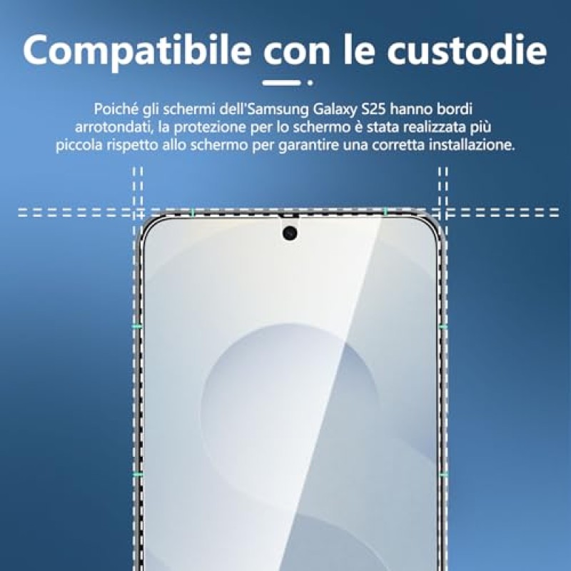 NEW'C 3 Pezzi, Vetro Temperato per Samsung Galaxy S25, Pellicola Prottetiva Anti Graffio, Anti-Impronte, Senza Bolle, Durezza 9H, Ultra Trasparente, Ultra Resistente - S25 6,2 pollici NEW'C 3 Pezzi, Vetro Temperato per Samsung Galaxy S25, Pellicola Prottetiva Anti Graffio, Anti-Impronte, Senza Bolle, Durezza 9H, Ultra Trasparente, Ultra Resistente - S25 6,2 pollici
