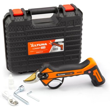 Altuna - Forbici da Potatura Elettrica a Batteria Gold Titanium - Prestazioni e Durabilità - Autonomia fino a 6h - Ricarica USB in 2h - Taglio 25mm - Leggera e Compatta per Giardino e Frutteto Altuna - Forbici da Potatura Elettrica a Batteria Gold Titanium - Prestazioni e Durabilità - Autonomia fino a 6h - Ricarica USB in 2h - Taglio 25mm - Leggera e Compatta per Giardino e Frutteto