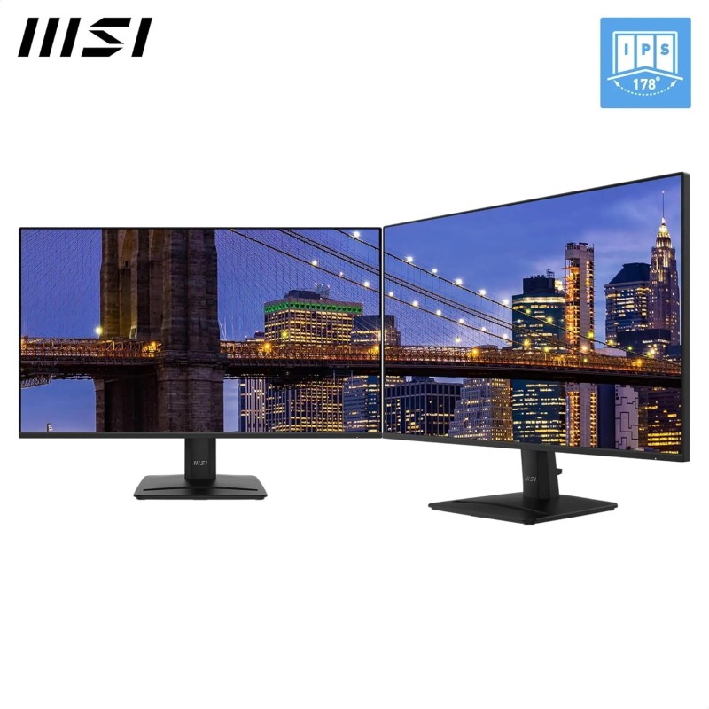 MSI PRO MP275 E2 Monitor 27" FHD - Pannello IPS 1920 x 1080, 120 Hz, schermo a protezione degli occhi, altoparlanti integrati, regolabile in inclinazione - Connessioni HDMI 2.0, DP (1.2a), D-Sub (VGA) - 27" Nero MSI PRO MP275 E2 Monitor 27" FHD - Pannello IPS 1920 x 1080, 120 Hz, schermo a protezione degli occhi, altoparlanti integrati, regolabile in inclinazione - Connessioni HDMI 2.0, DP (1.2a), D-Sub (VGA) - 27" Nero
