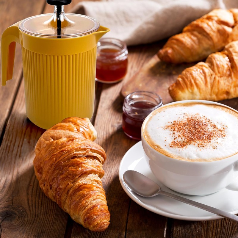 Snips - Montalatte Manuale Cremix 500ml, Cappuccinatore Monta Latte Cappuccino e Caffè, Schiuma Latte anche 100% Vegetale, Frullino Montalatte a Mano Facile e Veloce, 10x14,5x15,3 Made in Italy, Crema - Crema