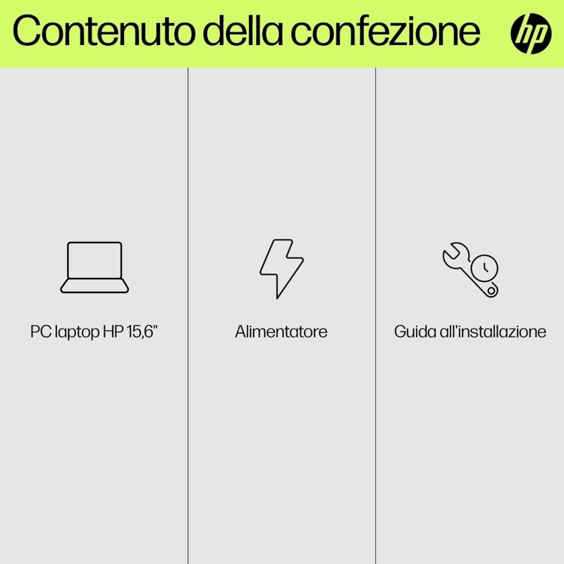 HP Laptop 15-fd0006sl, Intel Core i7-1255U, RAM 16GB DDR4, SSD 512GB, Intel Iris Xe, Display 15.6” FHD SVA 250 Nits, Antiriflesso, Wi-Fi, 720p TNR Privacy Cam, Windows 11, Argento - Argento