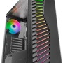 MARSGAMING MC-VOLT, Case Gaming ATX, Ventola ARGB 120mm, Griglia Frontale ARGB, Finestra Laterale in Vetro Temperato, Gestione del Cablaggio, Semitower PC con Supporto Raffreddamento a Liquido, Nero