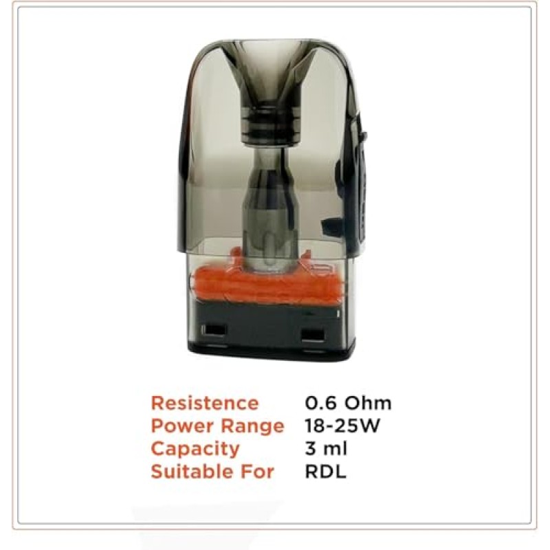 GEEKVAPE Q Pod 3ml (Side Fill) 0.6ohm Cartridge for GeekVape Sonder Q 2 / Digi Max / Wenax Q Pro Aegis Hero Q - Resistenza MTL e RDL per GEEKVAPE - 0.6Ω, 18-25W GEEKVAPE Q Pod 3ml (Side Fill) 0.6ohm Cartridge for GeekVape Sonder Q 2 / Digi Max / Wenax Q Pro Aegis Hero Q - Resistenza MTL e RDL per GEEKVAPE - 0.6Ω, 18-25W