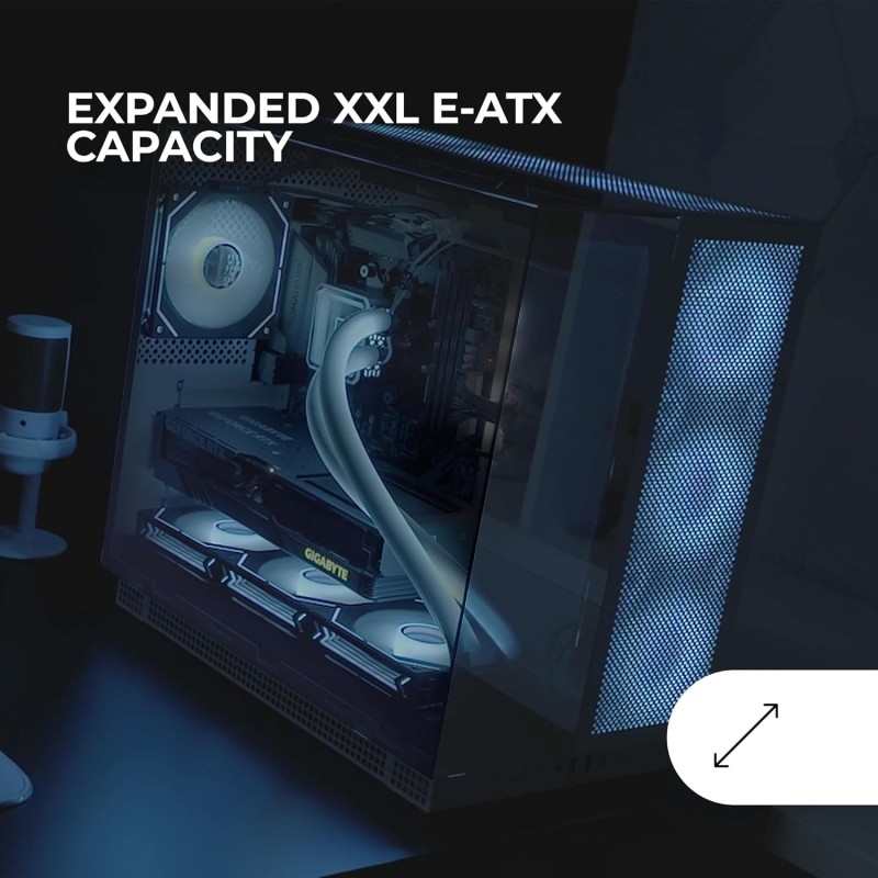 MARSGAMING MC-NOVA3, Case Gaming Custom XXL E-ATX, Triplo Vetro Cromato Senza Cornice, Supporto Completo per Raffreddamento a Liquido, Alluminio Aerospaziale 2mm, Tower PC Doppia Camera, USB-C, Bianco MARSGAMING MC-NOVA3, Case Gaming Custom XXL E-ATX, Triplo Vetro Cromato Senza Cornice, Supporto Completo per Raffreddamento a Liquido, Alluminio Aerospaziale 2mm, Tower PC Doppia Camera, USB-C, Bianco