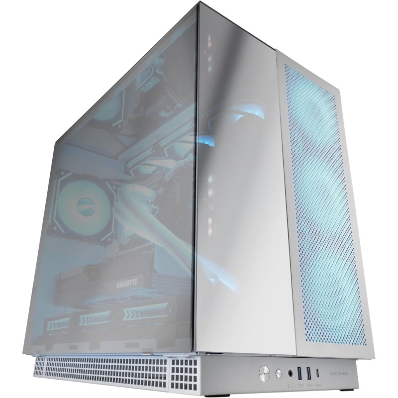 MARSGAMING MC-NOVA3, Case Gaming Custom XXL E-ATX, Triplo Vetro Cromato Senza Cornice, Supporto Completo per Raffreddamento a Liquido, Alluminio Aerospaziale 2mm, Tower PC Doppia Camera, USB-C, Bianco MARSGAMING MC-NOVA3, Case Gaming Custom XXL E-ATX, Triplo Vetro Cromato Senza Cornice, Supporto Completo per Raffreddamento a Liquido, Alluminio Aerospaziale 2mm, Tower PC Doppia Camera, USB-C, Bianco