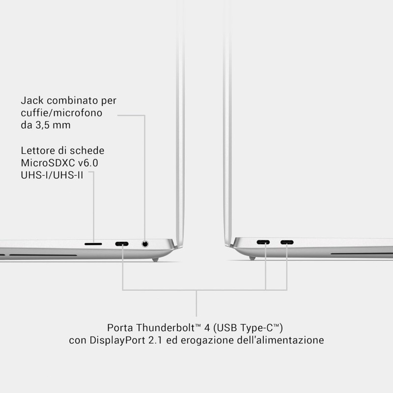 Dell XPS 16 (9640) Laptop Copilot+ 16,3'' FHD+ 120 Hz, Intel Core Ultra 7 155H, 16 GB RAM, 1 TB SSD, Nvidia GeForce RTX 4050, Windows 11 Pro, Tastiera retroilluminata QWERTY - Platino