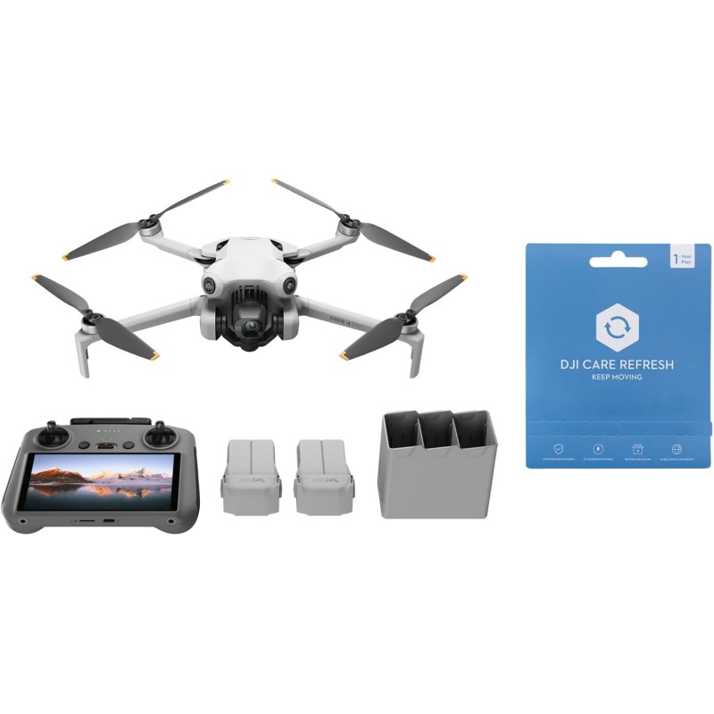 DJI Mini 4 Pro Fly More Combo con DJI RC 2 (Radiocomando con Schermo),Con pacchetto Care Refresh 1 anno